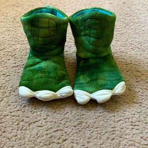 “DINOSAUR FEET” SLIPPERS - Toddler Boys 2T/3T